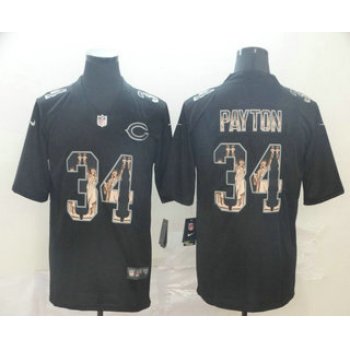 Men's Chicago Bears #34 Walter Payton Black Statue Of Liberty Stitched NFL Nike Limited Jersey