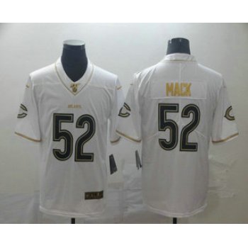 Men's Chicago Bears #52 Khalil Mack White 100th Season Golden Edition Jersey