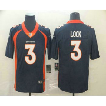 Men's Denver Broncos #3 Drew Lock Navy Blue 2017 Vapor Untouchable Stitched NFL Nike Limited Jersey