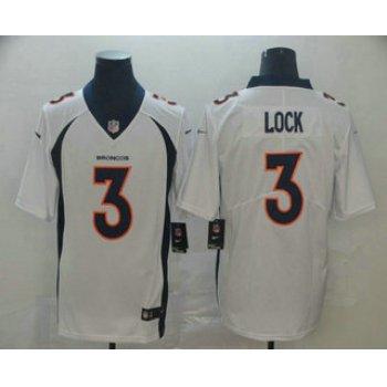 Men's Denver Broncos #3 Drew Lock White 2017 Vapor Untouchable Stitched NFL Nike Limited Jersey