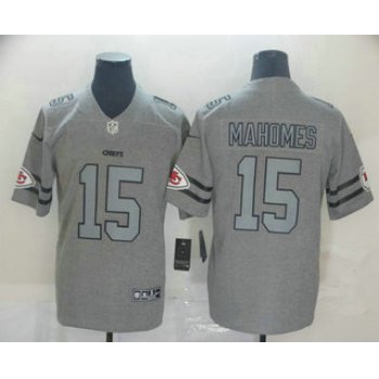 Men's Kansas City Chiefs #15 Patrick Mahomes 2019 Gray Gridiron Vapor Untouchable Stitched NFL Nike Limited Jersey