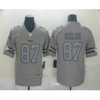 Men's Kansas City Chiefs #87 Travis Kelce 2019 Gray Gridiron Vapor Untouchable Stitched NFL Nike Limited Jersey