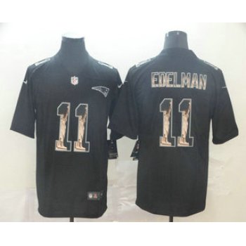 Men's New England Patriots #11 Julian Edelman 2019 Black Statue Of Liberty Stitched NFL Nike Limited Jersey