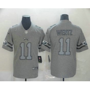 Men's Philadelphia Eagles #11 Carson Wentz 2019 Gray Gridiron Vapor Untouchable Stitched NFL Nike Limited Jersey