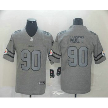 Men's Pittsburgh Steelers #90 T. J. Watt 2019 Gray Gridiron Vapor Untouchable Stitched NFL Nike Limited Jersey