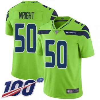 Men's Seattle Seahawks #50 K.J. Wright Green Football Rush Vapor Untouchable 100th Season Limited Jersey