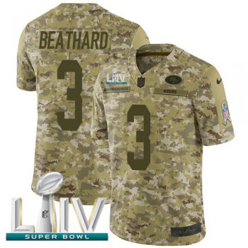 Nike 49ers #3 C.J. Beathard Camo Super Bowl LIV 2020 Men's Stitched NFL Limited 2018 Salute To Service Jersey