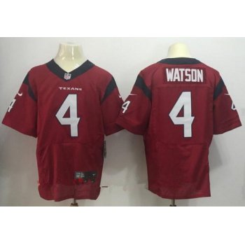 Men's 2017 NFL Draft Houston Texans #4 Deshaun Watson Red Team Color Stitched NFL Nike Elite Jersey