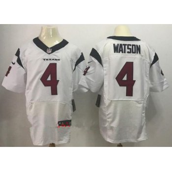 Men's 2017 NFL Draft Houston Texans #4 Deshaun Watson White Road Stitched NFL Nike Elite Jersey