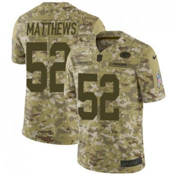 Nike Packers #52 Clay Matthews Camo Men's Stitched NFL Limited 2018 Salute To Service Jersey