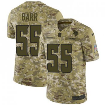 Nike Vikings #55 Anthony Barr Camo Men's Stitched NFL Limited 2018 Salute To Service Jersey