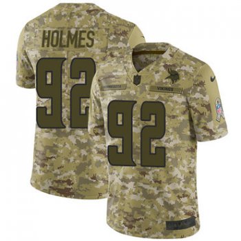 Nike Vikings #92 Jalyn Holmes Camo Men's Stitched NFL Limited 2018 Salute To Service Jersey