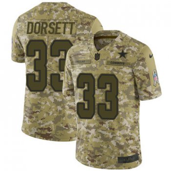 Nike Cowboys #33 Tony Dorsett Camo Men's Stitched NFL Limited 2018 Salute To Service Jersey