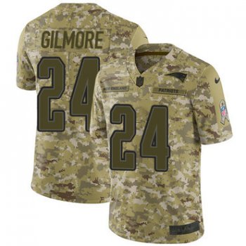 Nike Patriots #24 Stephon Gilmore Camo Men's Stitched NFL Limited 2018 Salute To Service Jersey