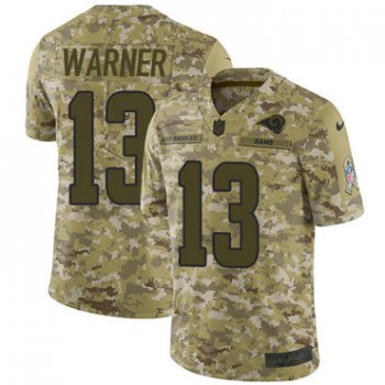 Nike Rams #13 Kurt Warner Camo Men's Stitched NFL Limited 2018 Salute To Service Jersey