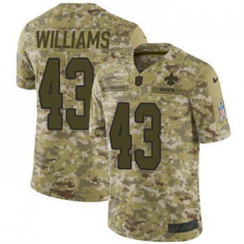 Nike Saints #43 Marcus Williams Camo Men's Stitched NFL Limited 2018 Salute To Service Jersey