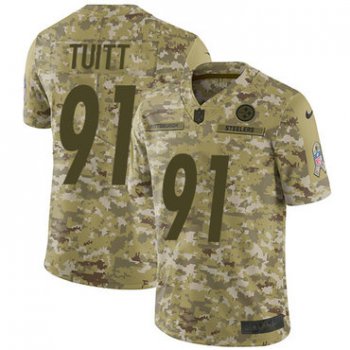 Nike Steelers #91 Stephon Tuitt Camo Men's Stitched NFL Limited 2018 Salute To Service Jersey