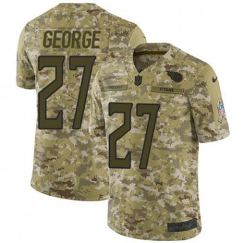 Nike Titans #27 Eddie George Camo Men's Stitched NFL Limited 2018 Salute To Service Jersey