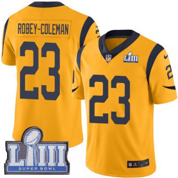 #23 Limited Nickell Robey-Coleman Gold Nike NFL Men's Jersey Los Angeles Rams Rush Vapor Untouchable Super Bowl LIII Bound