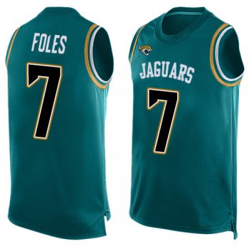 Men's Jacksonville Jaguars #7 Nick Foles Teal Green Alternate Stitched Football Limited Tank Top Jersey