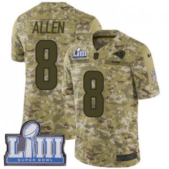 Men's Los Angeles Rams #8 Brandon Allen Camo Nike NFL 2018 Salute to Service Super Bowl LIII Bound Limited Jersey