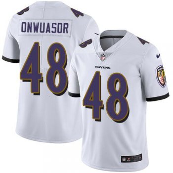 Nike Baltimore Ravens 48 Patrick Onwuasor White Vapor Untouchable Limited Jersey