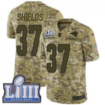 #37 Limited Sam Shields Camo Nike NFL Men's Jersey Los Angeles Rams 2018 Salute to Service Super Bowl LIII Bound