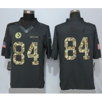 Men's Pittsburgh Steelers #84 Antonio Brown Black Anthracite 2016 Salute To Service Stitched NFL Nike Limited Jersey