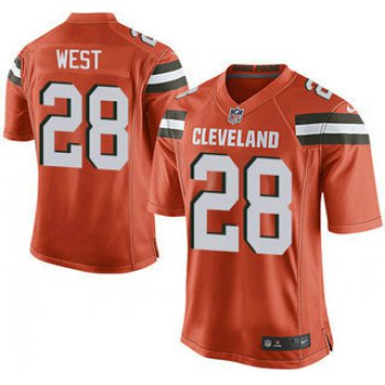 Men's Cleveland Browns Brown #28 Terrance West Orange Alternate 2015 NFL Nike Elite Jersey