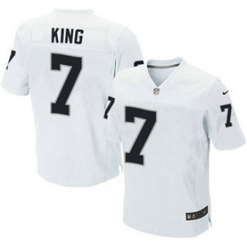 Men's Oakland Raiders #7 Marquette King White Road NFL Nike Elite Jersey