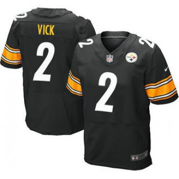 Men's Pittsburgh Steelers #2 Michael Vick Nike Black Elite Jersey