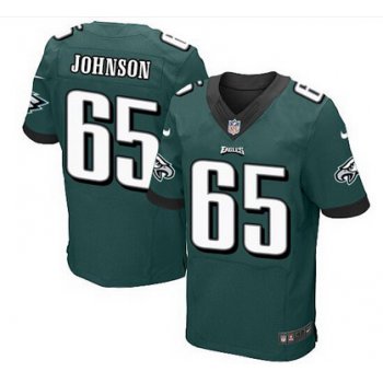 Philadelphia Eagles #65 Lane Johnson Midnight Green Team Color NFL Nike Elite Jersey