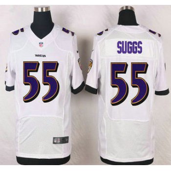 Baltimore Ravens #55 Terrell Suggs White Road NFL Nike Elite Jersey