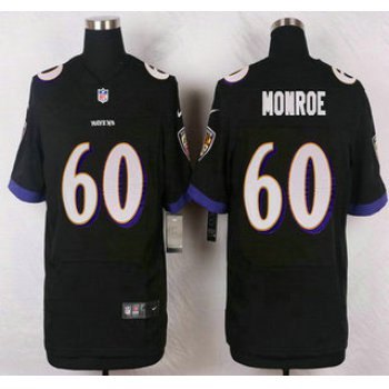 Baltimore Ravens #60 Eugene Monroe Black Alternate NFL Nike Elite Jersey