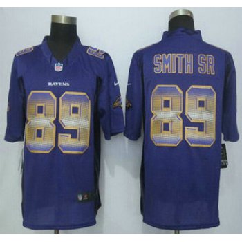 Baltimore Ravens #89 Steve Smith Sr Purple Strobe 2015 NFL Nike Fashion Jersey