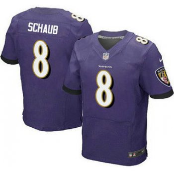 Baltimore Ravens #8 Matt Schaub Purple Team Color NFL Nike Elite Jersey