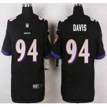 Baltimore Ravens #94 Carl Davis Black Alternate NFL Nike Elite Jersey