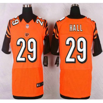 Cincinnati Bengals #29 Leon Hall Orange Alternate NFL Nike Elite Jersey