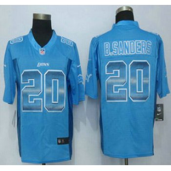 Detroit Lions #20 Barry Sanders Royal Blue Strobe 2015 NFL Nike Fashion Jersey