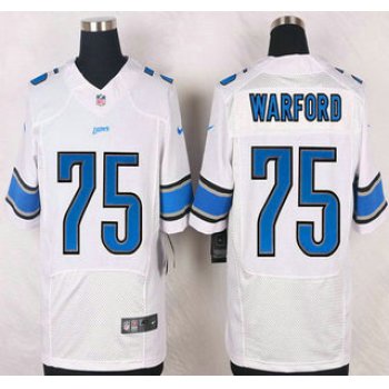 Detroit Lions #75 Larry Warford White Road NFL Nike Elite Jersey