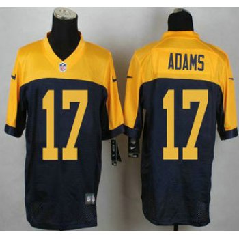 Green Bay Packers #17 Davante Adams Navy Blue With Gold NFL Nike Elite Jersey