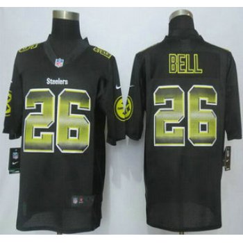 Pittsburgh Steelers #26 LeVeon Bell Black Strobe 2015 NFL Nike Fashion Jersey