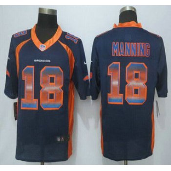 Denver Broncos #18 Peyton Manning Navy Blue Strobe 2015 NFL Nike Fashion Jersey