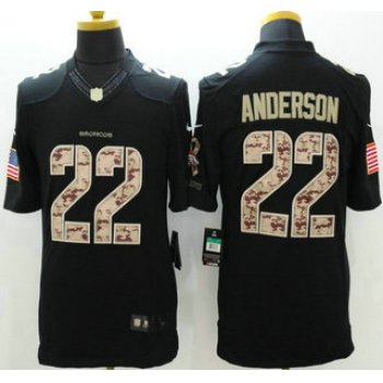 Denver Broncos #22 C. J. Anderson Nike Salute to Service Nike Black Limited Jersey