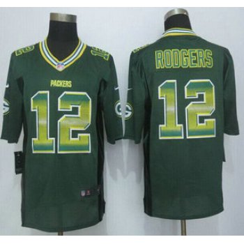 Green Bay Packers #12 Aaron Rodgers Green Strobe 2015 NFL Nike Fashion Jersey