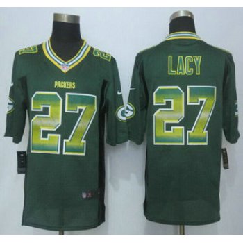 Green Bay Packers #27 Eddie Lacy Green Strobe 2015 NFL Nike Fashion Jersey