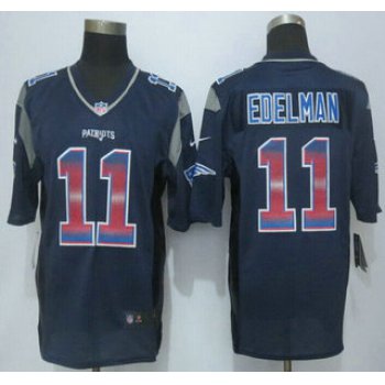 New England Patriots #11 Julian Edelman Navy Blue Strobe 2015 NFL Nike Fashion Jersey