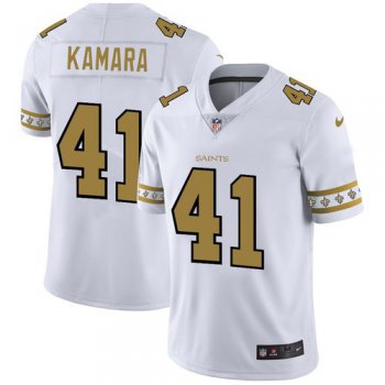 New Orleans Saints #41 Alvin Kamara Nike White Team Logo Vapor Limited NFL Jersey