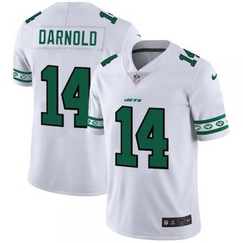 New York Jets #14 Sam Darnold Nike White Team Logo Vapor Limited NFL Jersey