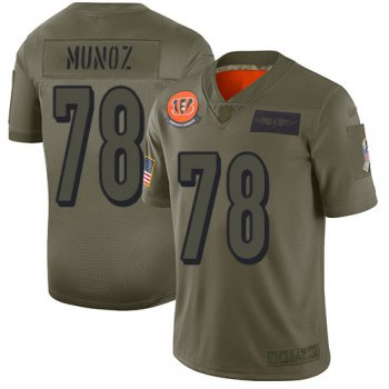 Nike Bengals #78 Anthony Munoz Camo Men's Stitched NFL Limited 2019 Salute To Service Jersey